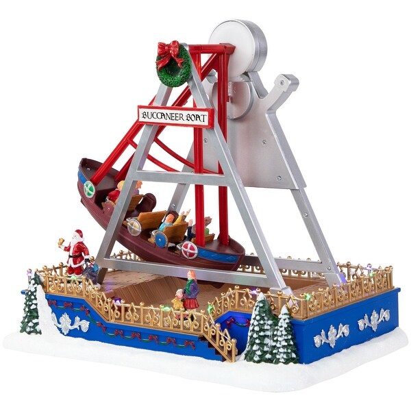 LED Animated and Musical Carnival Buccaneer Boat Ride Christmas Village Display