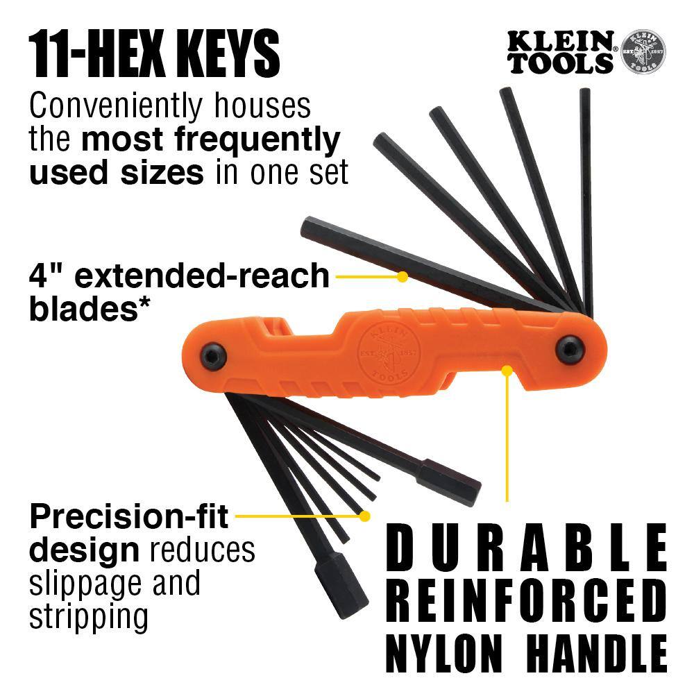 Klein Tools 7-in-1 Multi-Bit Nut Driver and Pro Folding Hex Key Tool Set M2O07104KIT