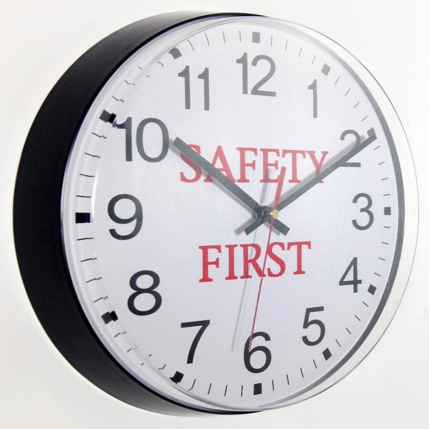 Safety First Wall Clock Black Infinity Instruments