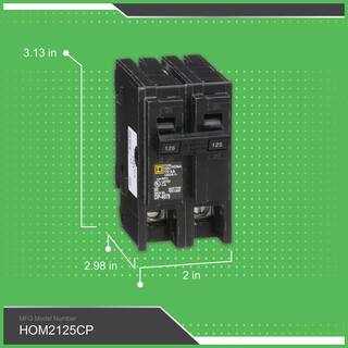 Square D Homeline 125 Amp 2-Pole Circuit Breaker HOM2125CP