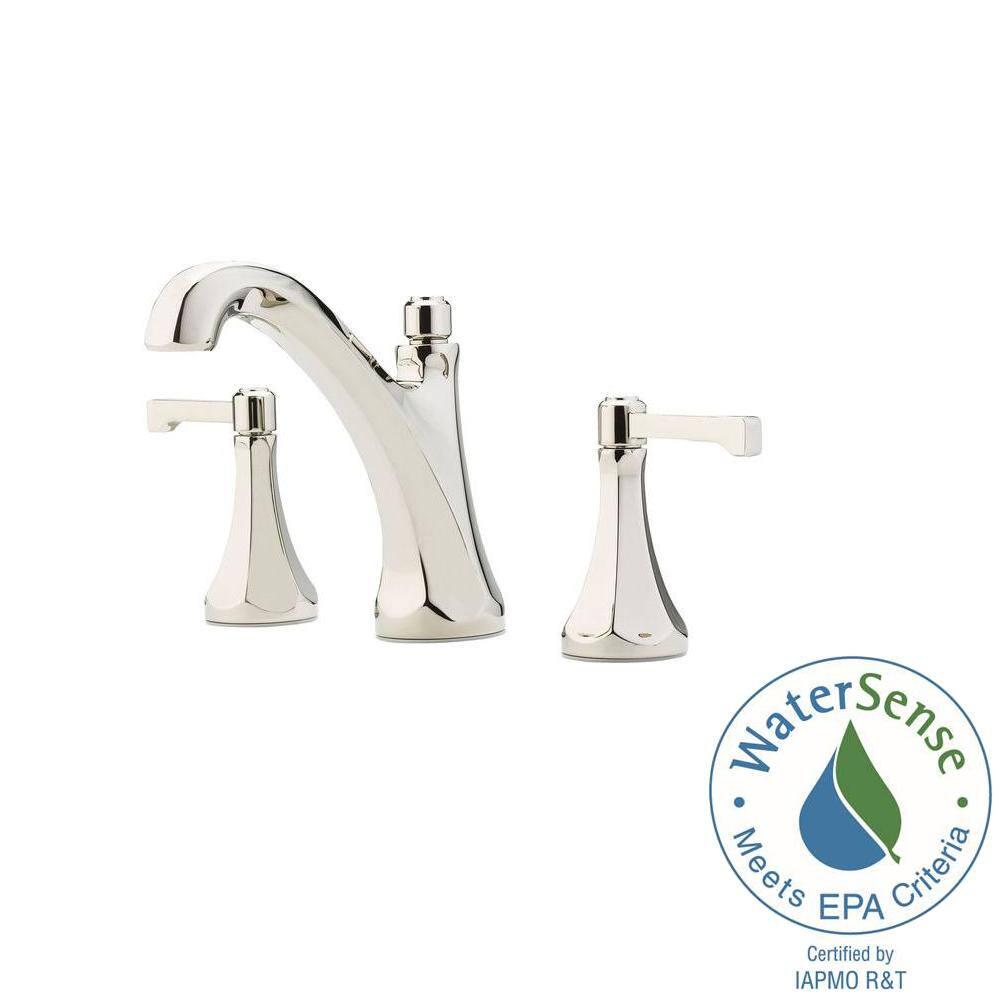 Pfister Arterra 8 in Widespread Double Handle Bathroom Faucet in Polished Nickel