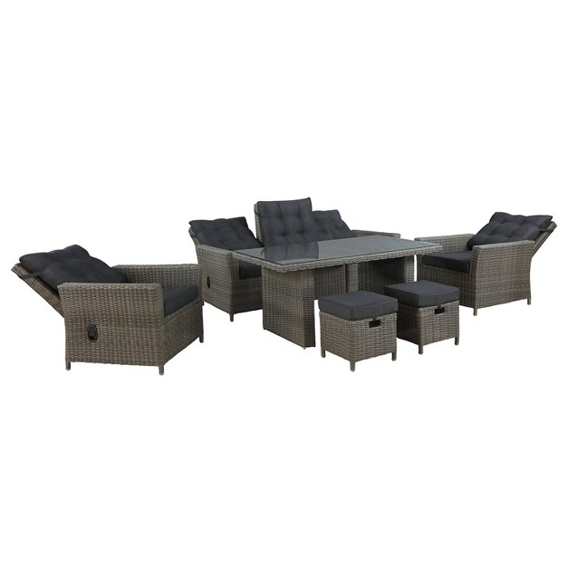 Asti 6pc Wicker Outdoor Seating Set Gray Alaterre Furniture