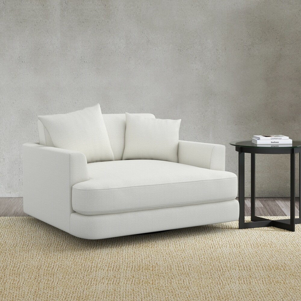 Nuvola Swivel chair in 100% Performance Linen Fabric