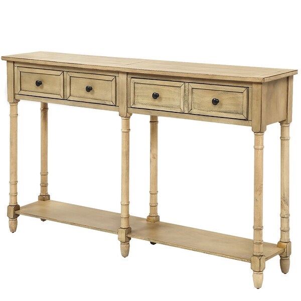 Console Table Sofa Table with Two Drawers and Bottom Shelf