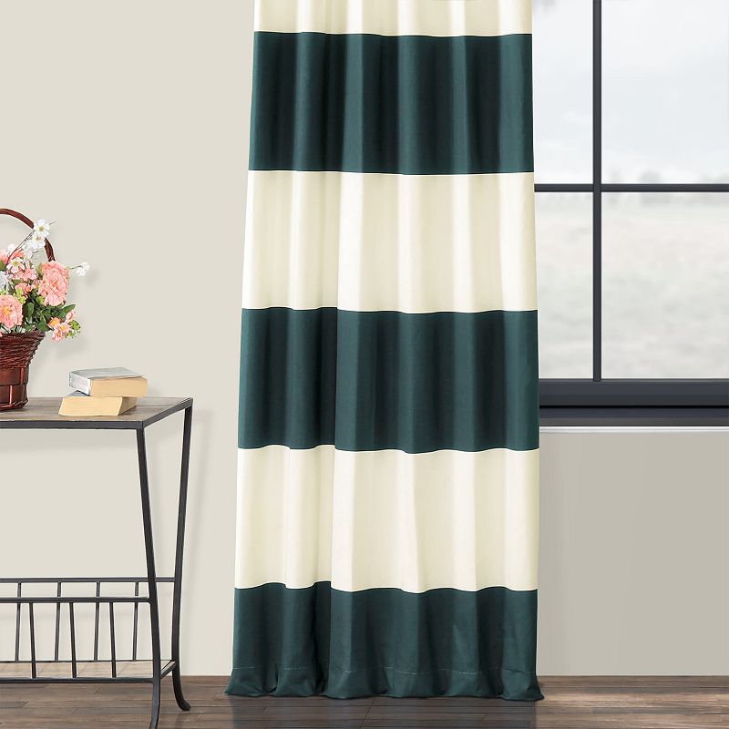 EFF 1-Panel Stripe Cotton Window Curtain