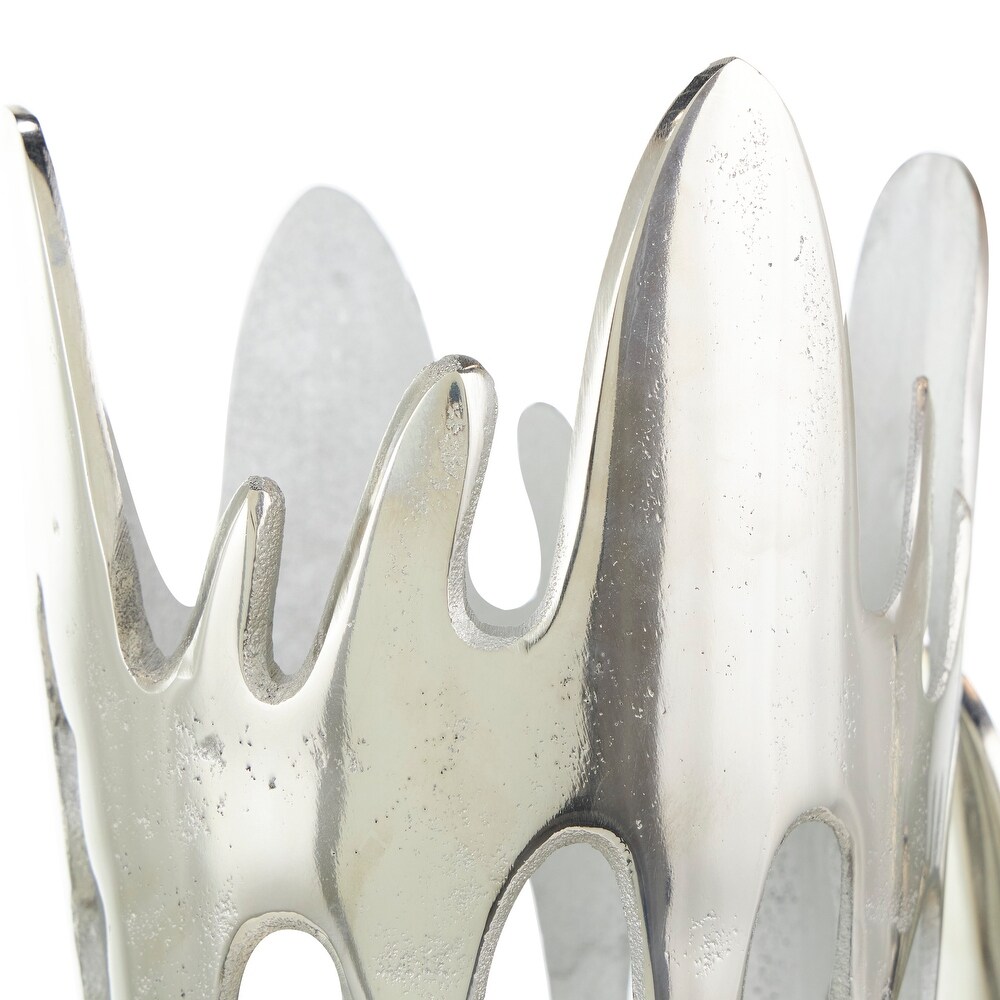 Silver  Gold or Black Aluminum Drip Vase with Melting Designed Body (Set of 2)
