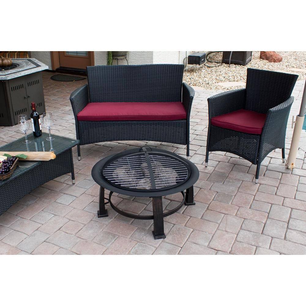 AZ Patio Heaters 30 in. Wood Burning Firepit in Black FT-235