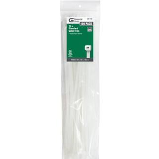 Commercial Electric 14 in. Cable Tie Natural (100-Pack) GT-370ST