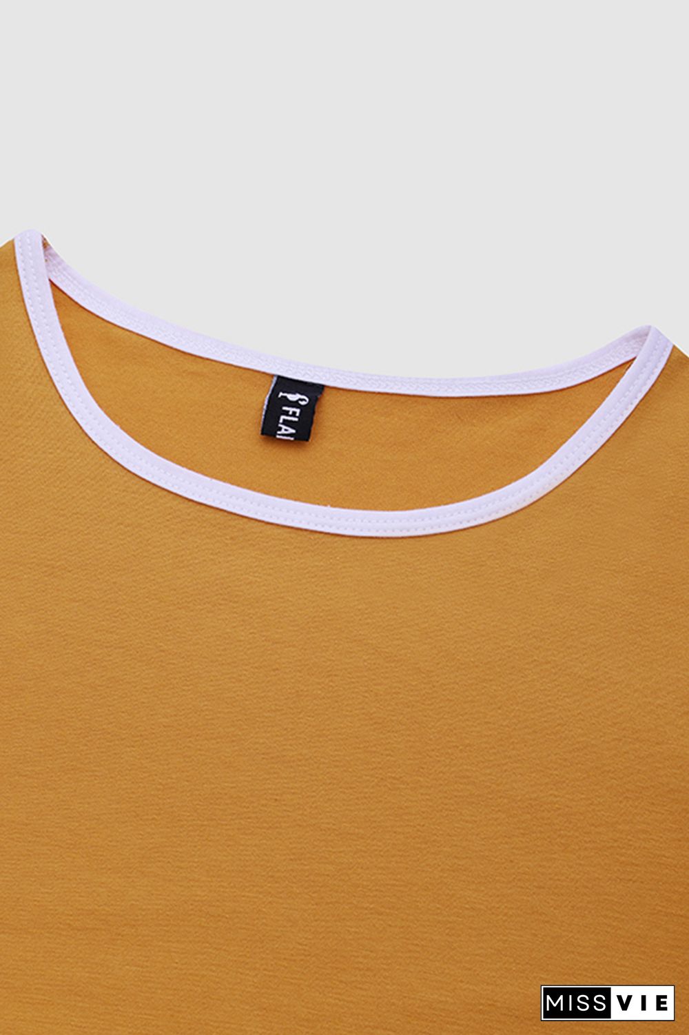 Colorblock Round Neck Short Sleeve T-Shirt