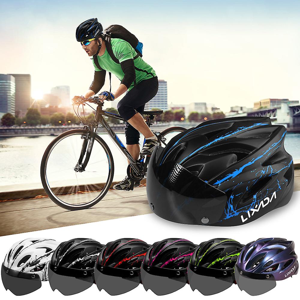 Lixada Lightweight Bike Cycling Helmet With Detachable Magnetic Goggles And Led Light Mountain Road Bicycle Helmets Outdoor Sport Safety Protective He