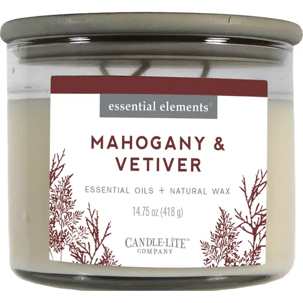 Candle-Lite Mahogany and Vetiver 3-Wick Candle