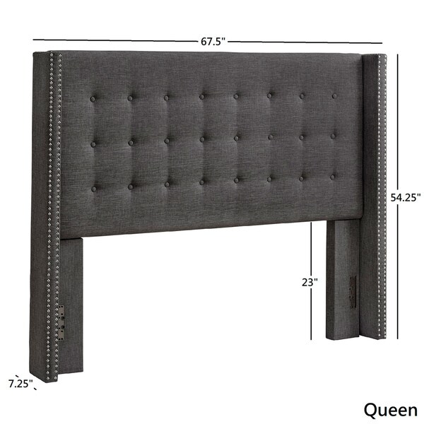 Melina Linen Tufted Wingback Headboard by iNSPIRE Q Bold - - 27674968