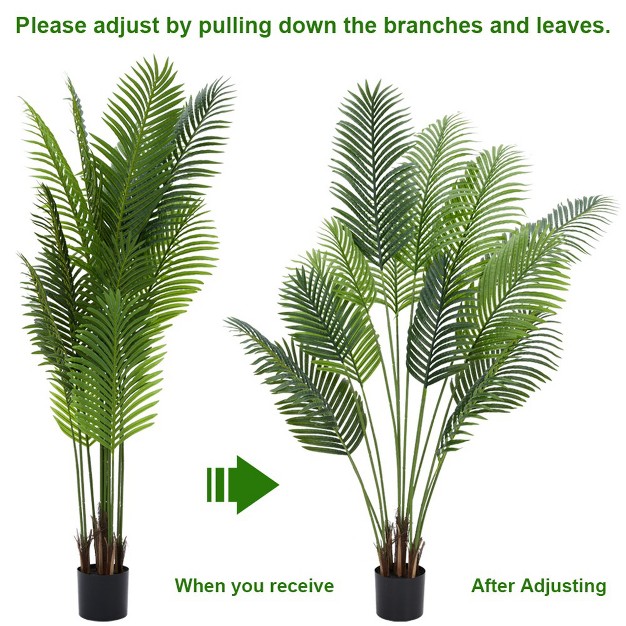 Artificial Fake Palm Tree， Simulation Tree， Simulation Potted Plants， Artificial Palm Tree For Indoor Outdoor Modern Decoration