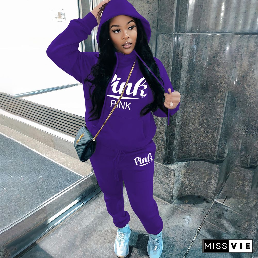 Thick Fleece Hoodies Sweatshirt and Pants Suits