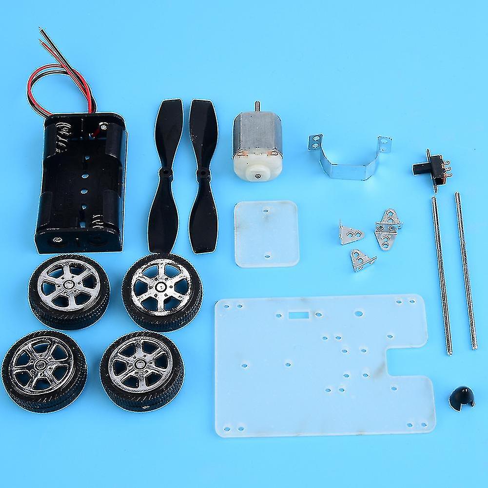 Diy Assembled Wind Model Car Motor Drive Educational Smart Windmill Car Kid Toys