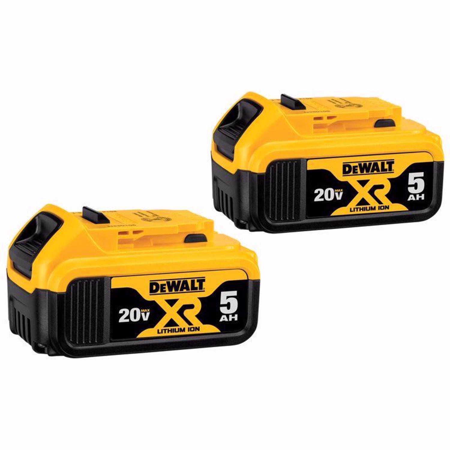 DW 20V MAX XR DCB205-2 5 Ah Lithium-Ion Battery Combo Pack 2 pc