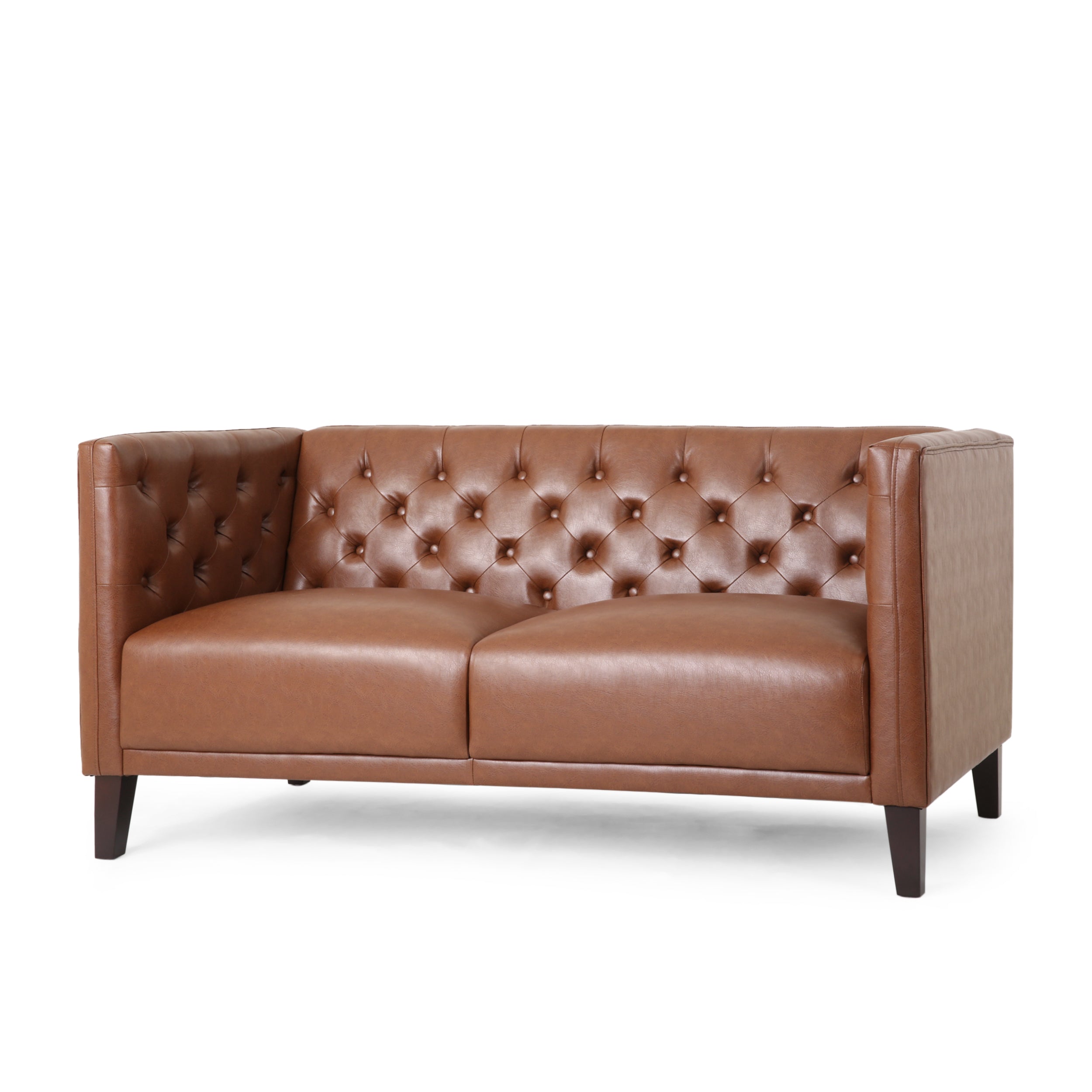 Drache Contemporary Upholstered Tufted Loveseat