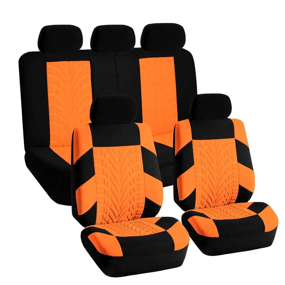 FH Group Polyester 47 in. x 23 in. x 1 in. Travel Master Full Set Car Seat Covers DMFB071115ORANGE