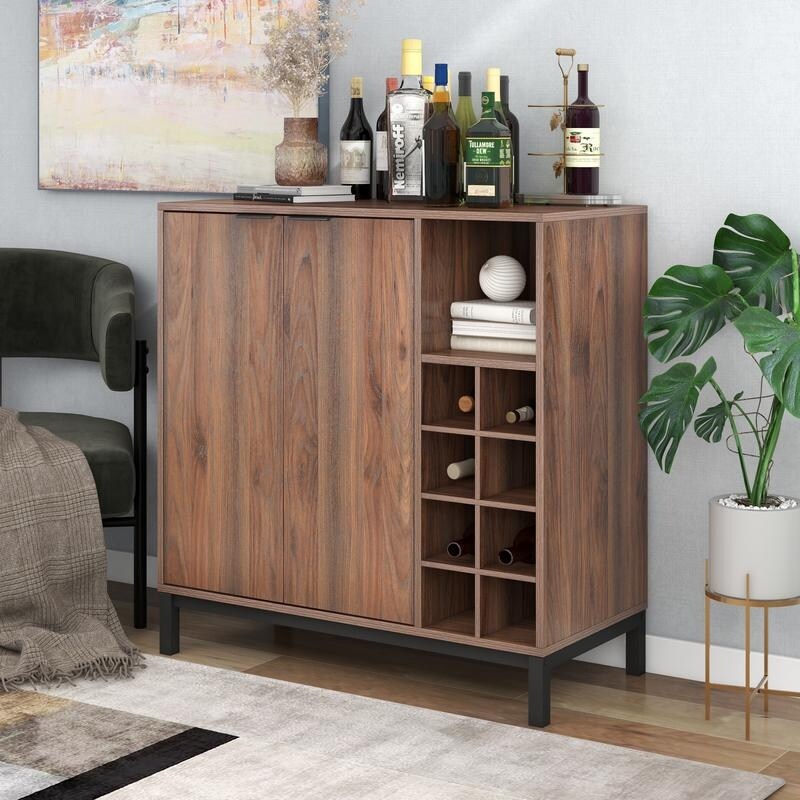 Sideboard Buffet Cabinet with Storage Liquor Cabinet Wine Cabinet with Adjustable Shelf Farmhouse Bar Cabinet