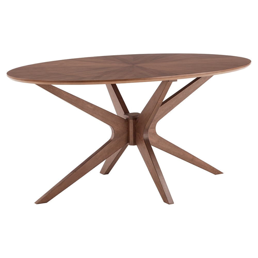 Rondo Walnut Finish Oval Dining Table by iNSPIRE Q Modern