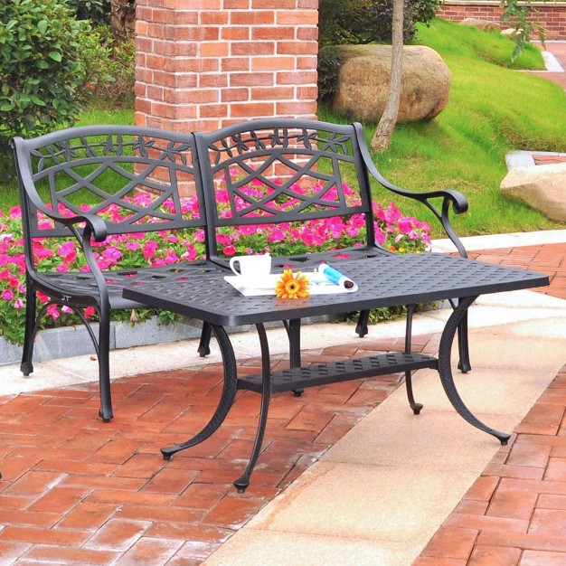 Sedona 2pc Outdoor Conversation Set Black Crosley