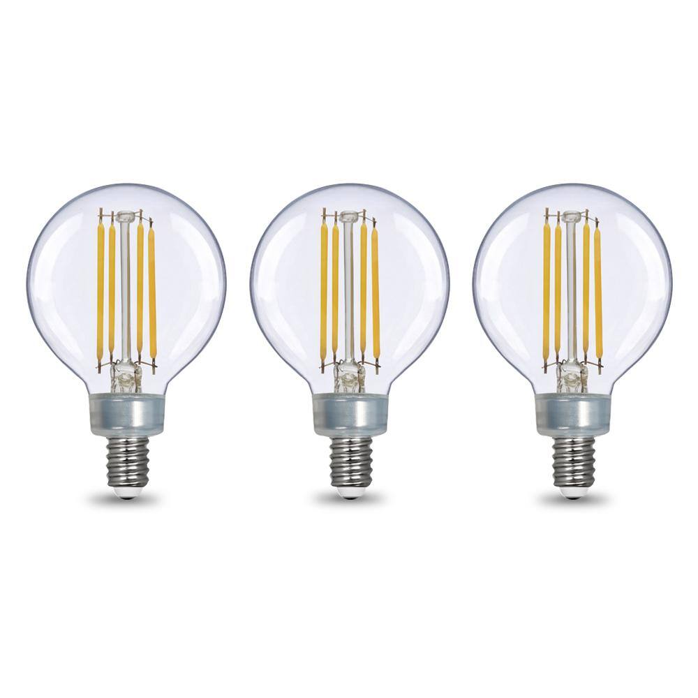 EcoSmart 60-Watt Equivalent G16.5 Dimmable ENERGY STAR CEC Filament LED Light Bulb Daylight (3-Pack) G16.5C6E12950Z