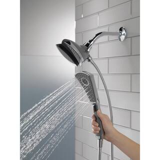 Delta In2ition 4-Spray Patterns 2.50 GPM 5 in. Wall Mount Dual Shower Heads in Chrome 58467