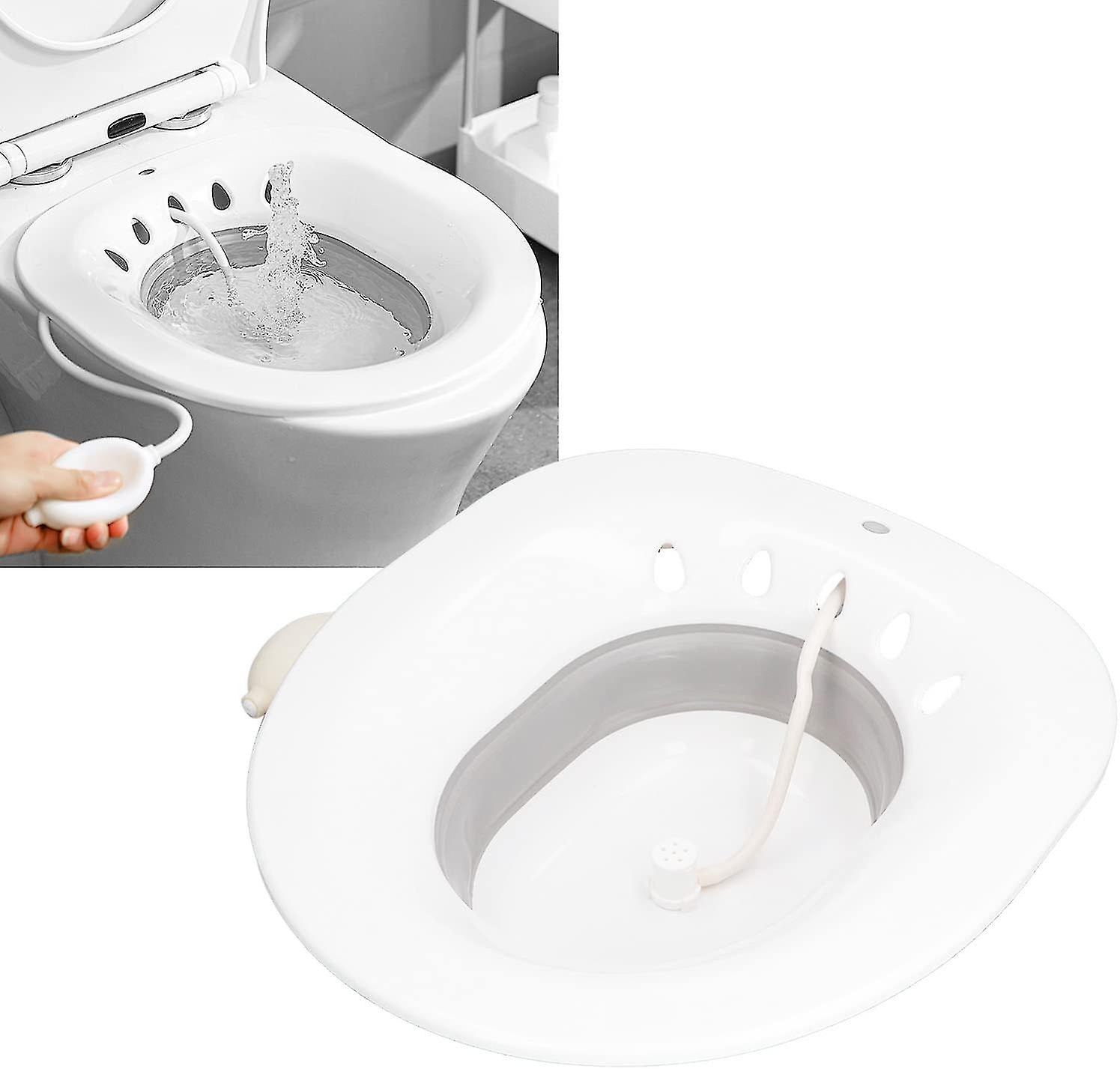 Bidet Bowl Seat For Toilet， No Squat Can Wash The Bidet， Private Care Can Be Soaked And Fumigated Toilet Bowl， Folding Bidet With Flusher