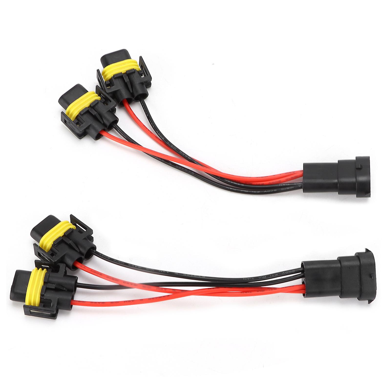 H11/h8 2way Splitter Wiring Harness Male To Female For Fog Lamp Headlight High Low Beam Dual Quad Projector