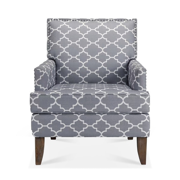 Fabric Accent Chairs for Living Room with Nailheads