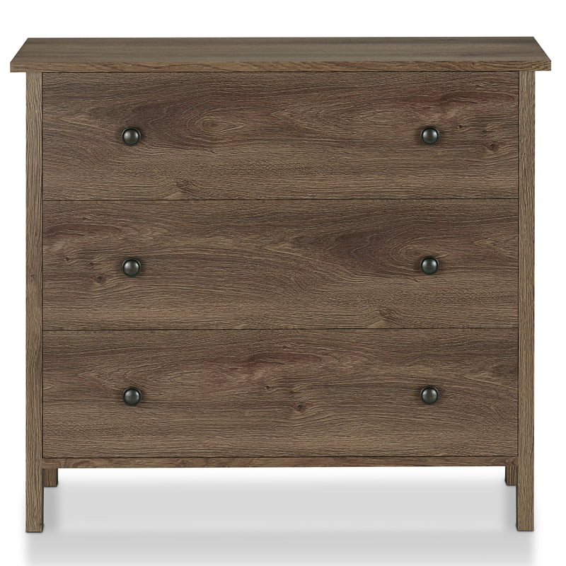 Furniture of America Reyes Rustic Wood 3-Drawer Dresser in Distressed Walnut