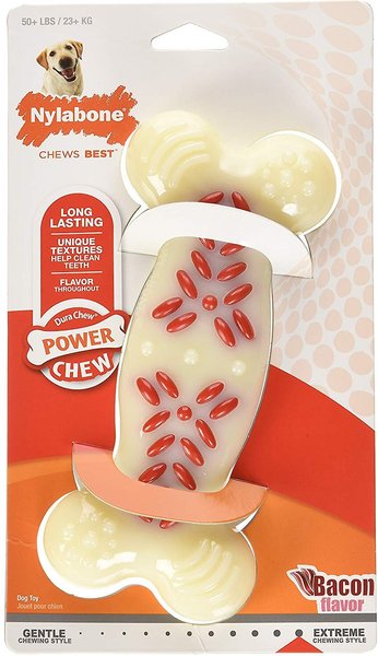 Nylabone Power Chew Action Ridges Bacon Flavored Dog Chew Toy