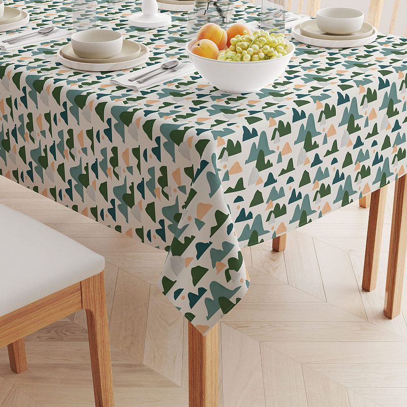 Square Tablecloth， 100% Cotton， 60x60， Abstract Landscape