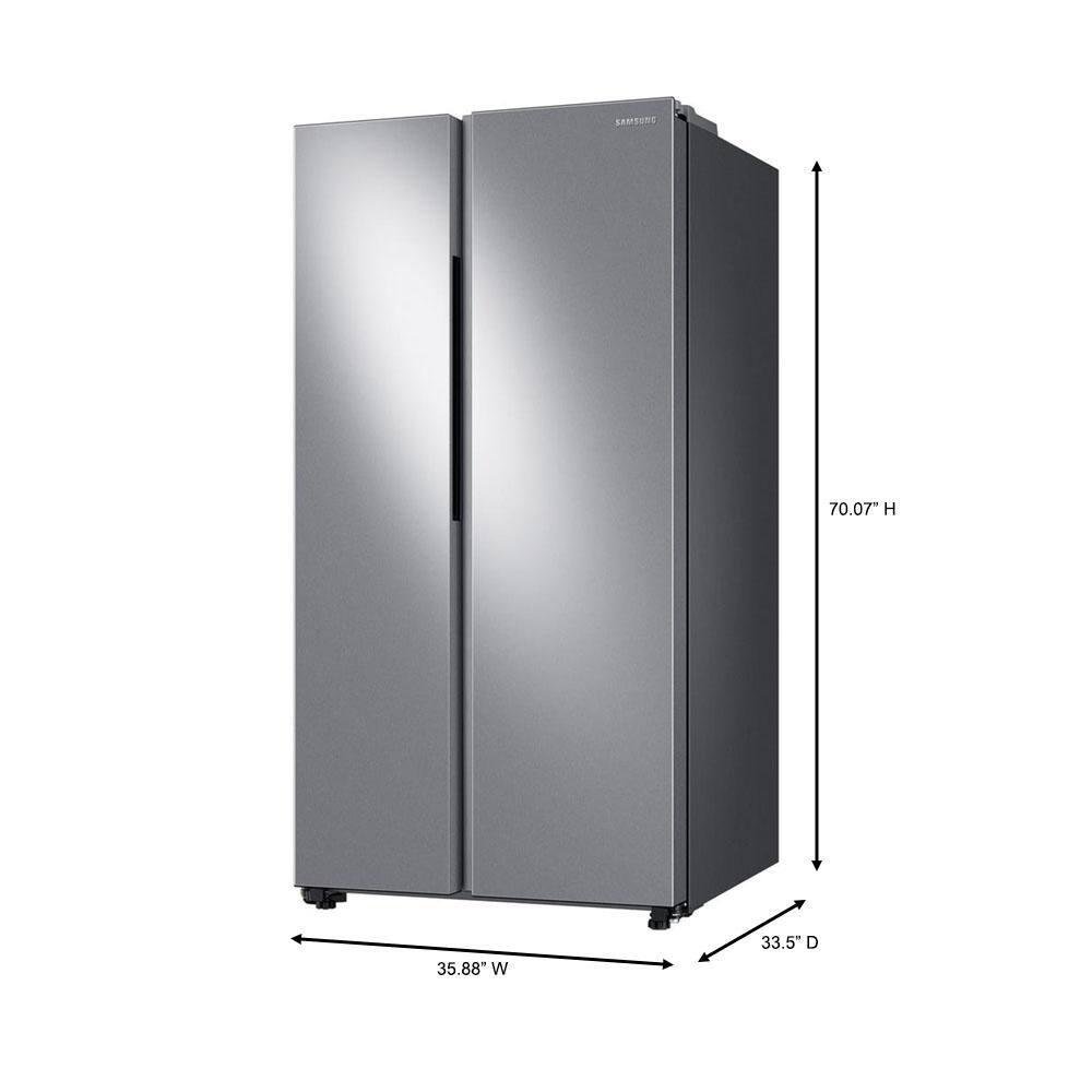  36 in. 28 cu. ft. Smart Side by Side Refrigerator in Fingerprint-Resistant Stainless Steel Standard Depth RS28A500ASR