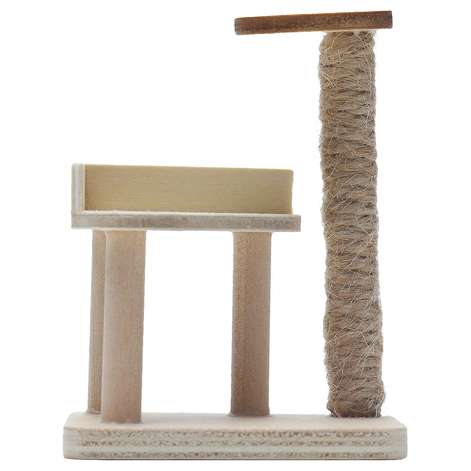 Cat Climbing Frame 1:12 Doll House Miniature Wood Color Cat House Climbing Frame Toy Furniture Decoration Accessories