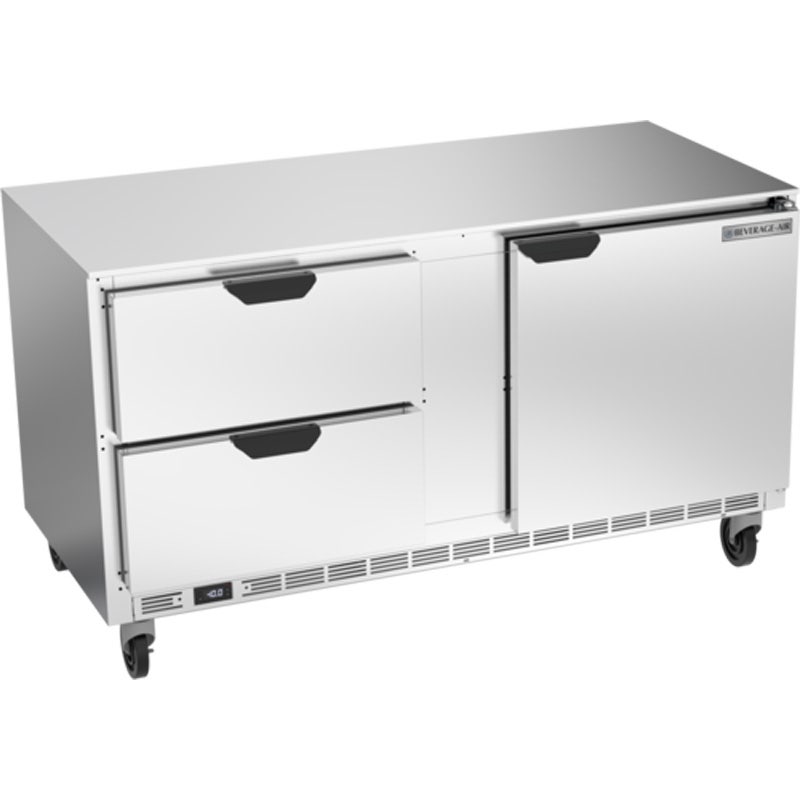 Beverage-Air UCFD60AHC-2 Undercounter Freezer - Reach-In， 2-Section， 2 Drawers