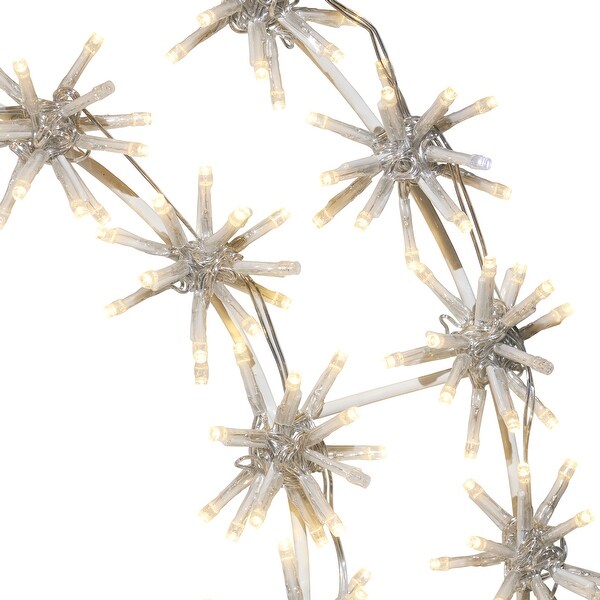 Illuminating 456 LED White Metal Snowflake Garland Light