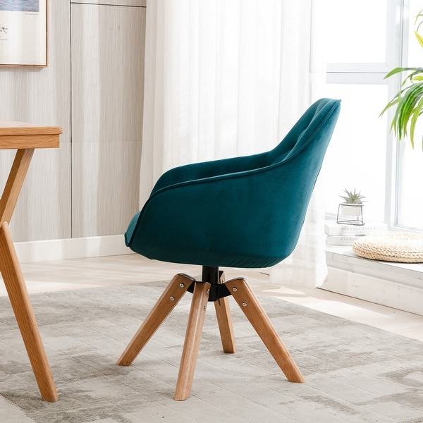 Mid Century Modern Accent Chair with Arms， Upholstered Desk Chair