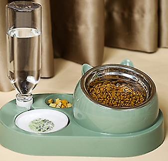 Double Bowl Anti-tipping Stainless Steel Rice Basin Cat Dog Drinking Water Bowl Food Basin