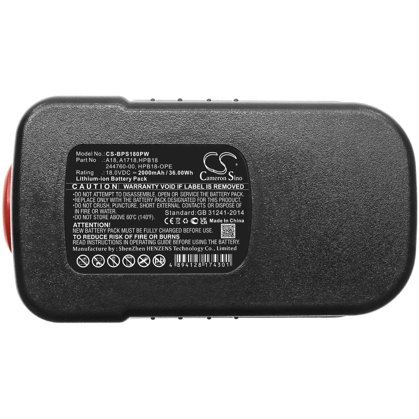 Black amp Decker BD18PSK BDGL1800 BDGL18K2 BPT318 BPT318XE CCS818 CCS8182 CD182K2 CD18SFRK CD18SK2 CDC180AK CDC180AS Power Tool Replacement Battery BatteryClerkcom Power Tool