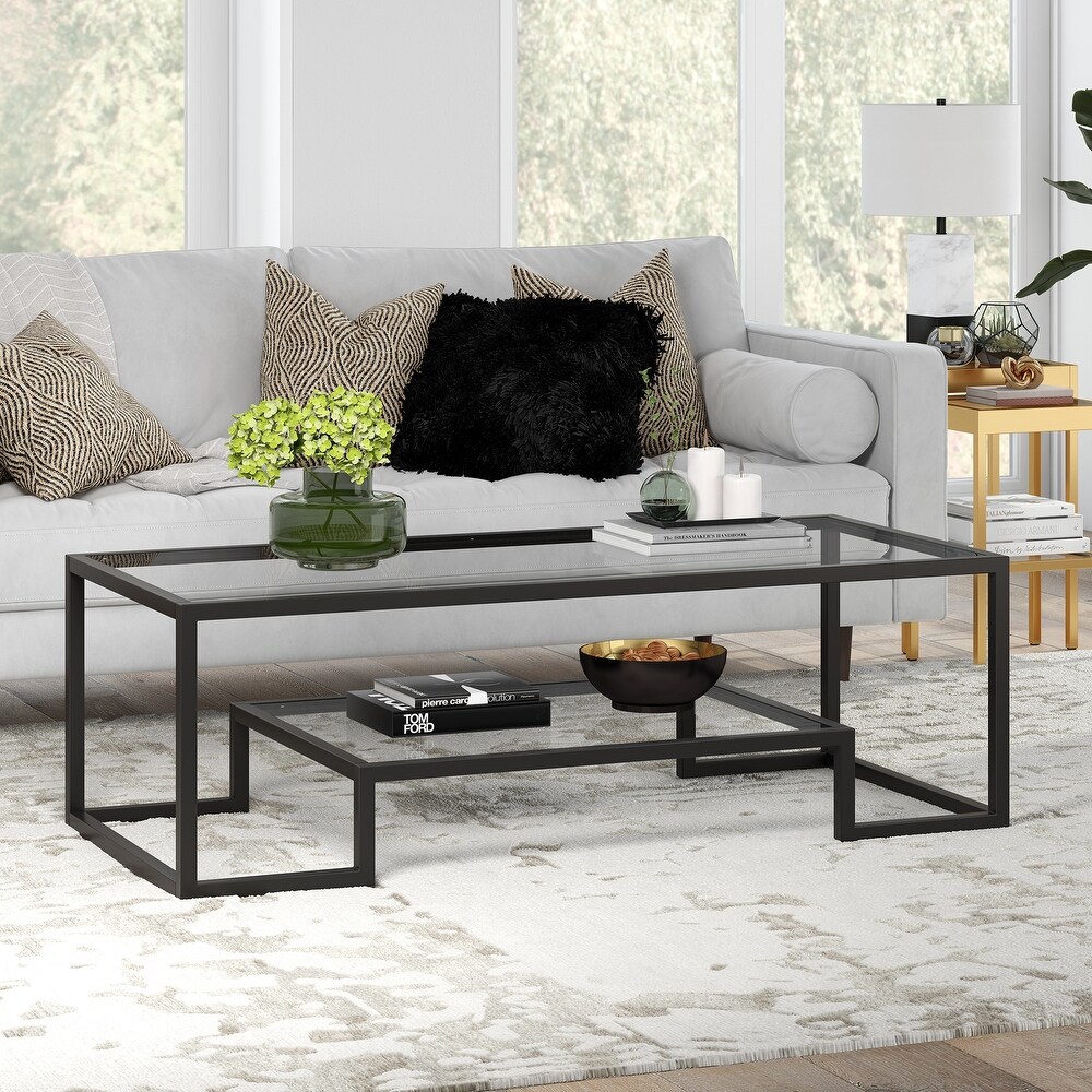 Artemis Contemporary Metal and Glass Coffee Table