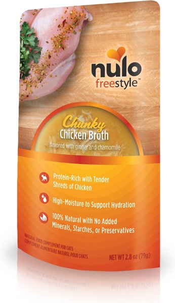 Nulo FreeStyle Chunky Chicken Broth Wet Cat Food， 2.8-oz pouch， case of 24