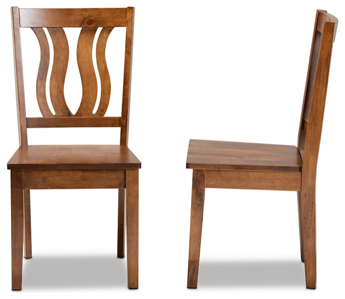 Baxton Studio Fenton Walnut Brown Finished Wood 2 Piece Dining Chair Set   Transitional   Dining Chairs   by GwG Outlet  Houzz