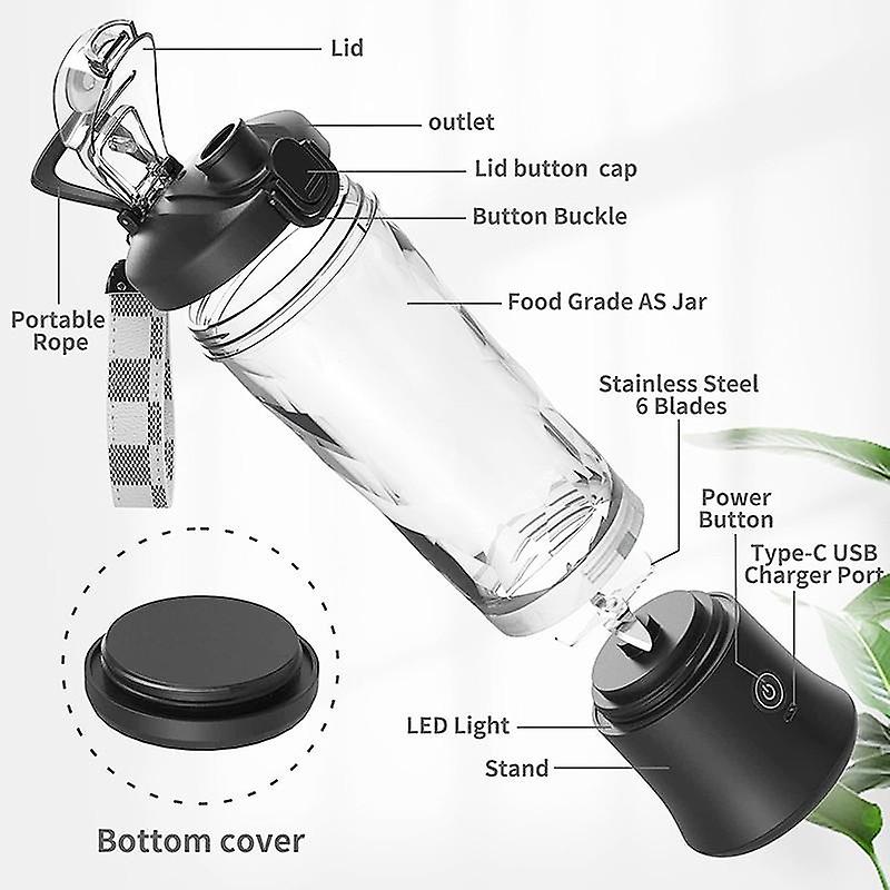 600ml Portable Handheld Juicer 150w Rechargeable Waterproof Blender More Even And Delicate Equipped With 6 Blades