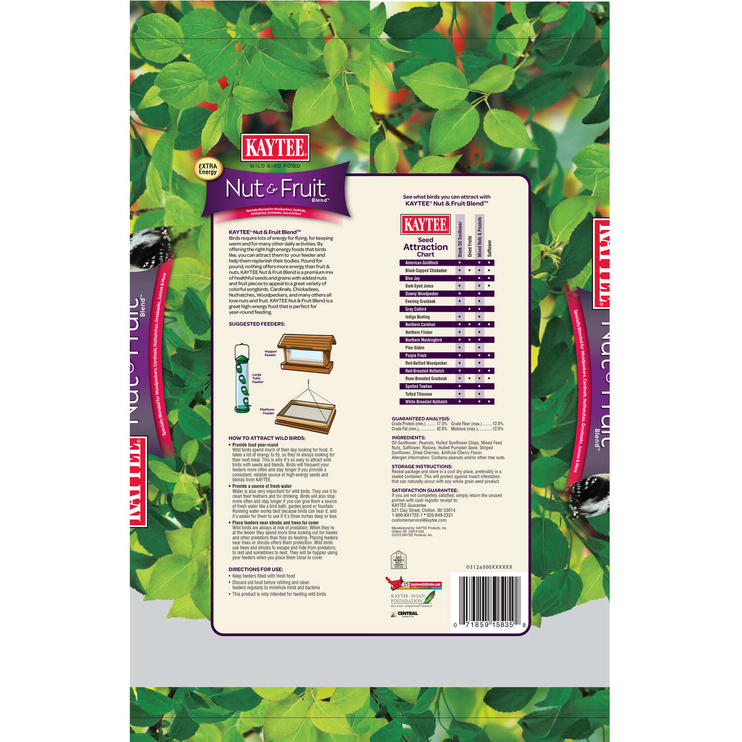 Kaytee Nut and Fruit Blend Songbird Nut and Fruit Wild Bird Food 5 lb