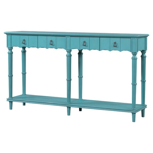 Console Table for Living Room with 4 Storage Drawers and 1 Shelf