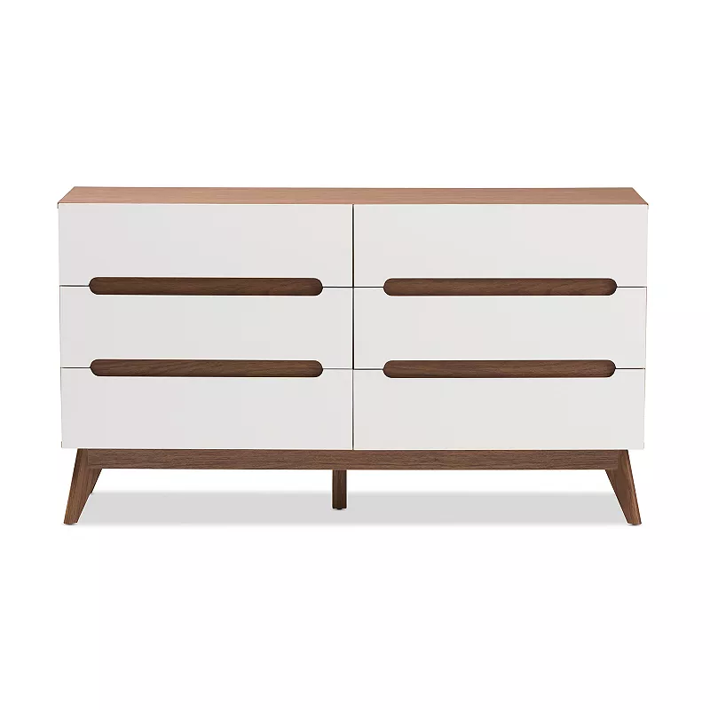 Baxton Studio Calypso Mid-Century 6-Drawer Dresser