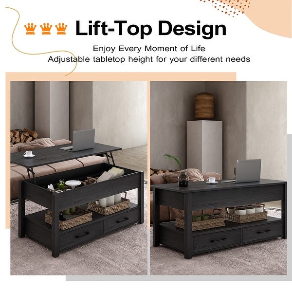 Lift Top Coffee Table with Storage， 41.7