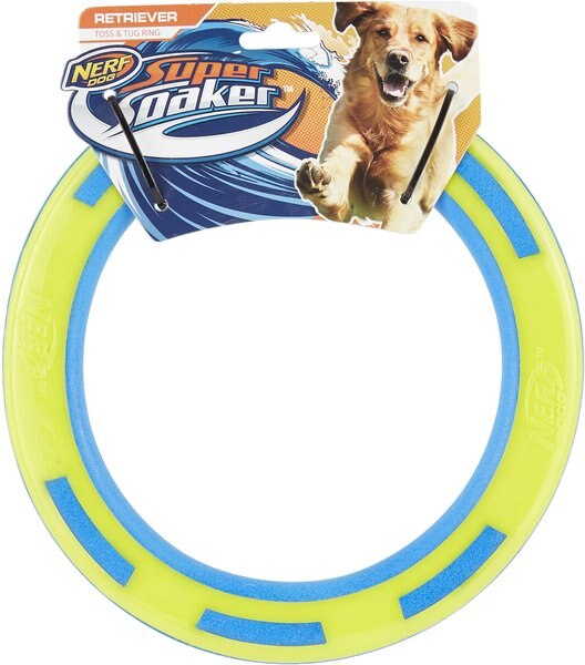 Nerf Dog Super Soaker Retriever Toss and Tug Ring Dog Toy