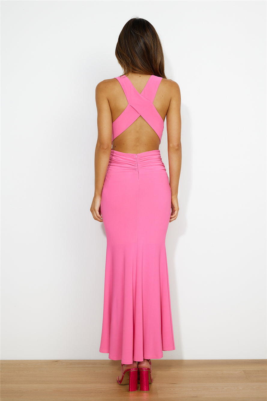 Cocktail Fun Maxi Dress Hot Pink